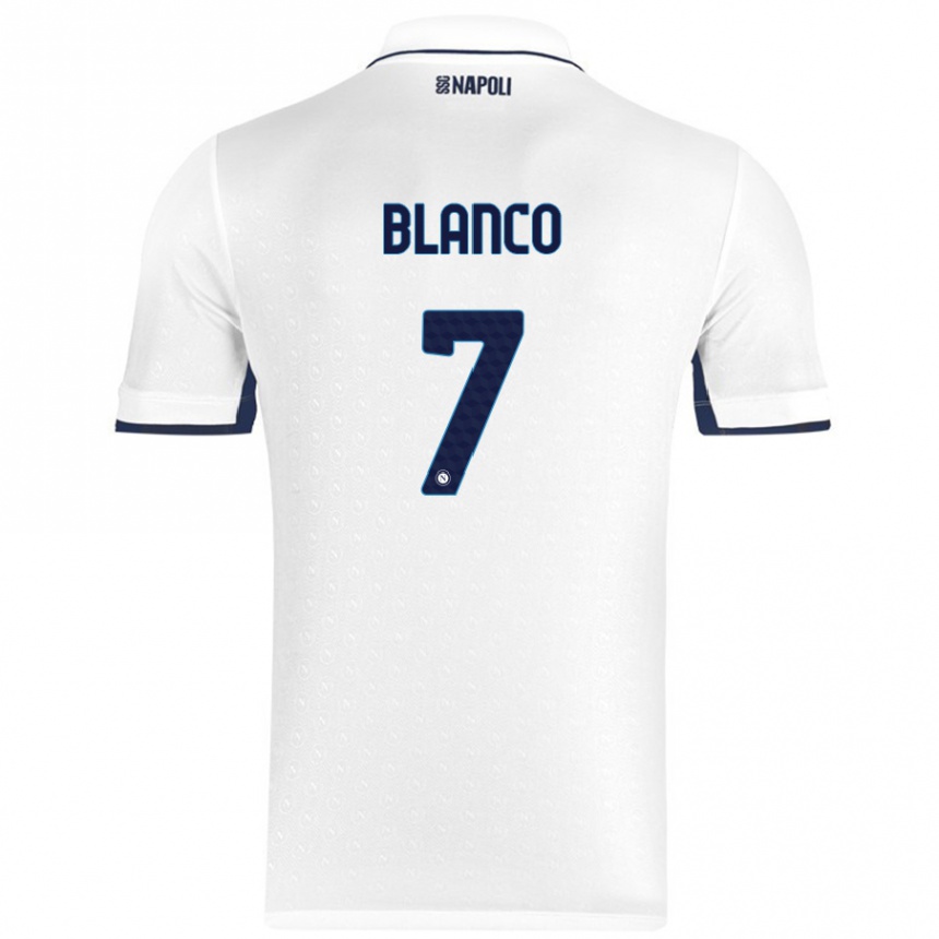 Men Football Gimena Blanco #7 White Royal Blue Away Jersey 2024/25 T-Shirt Nz