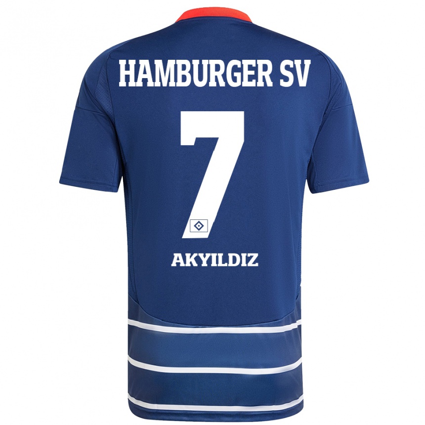 Men Football Liam Akyildiz #7 Dark Blue Away Jersey 2024/25 T-Shirt Nz