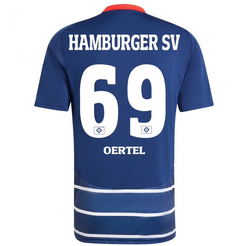 Men Football Jan Oertel #69 Dark Blue Away Jersey 2024/25 T-Shirt Nz