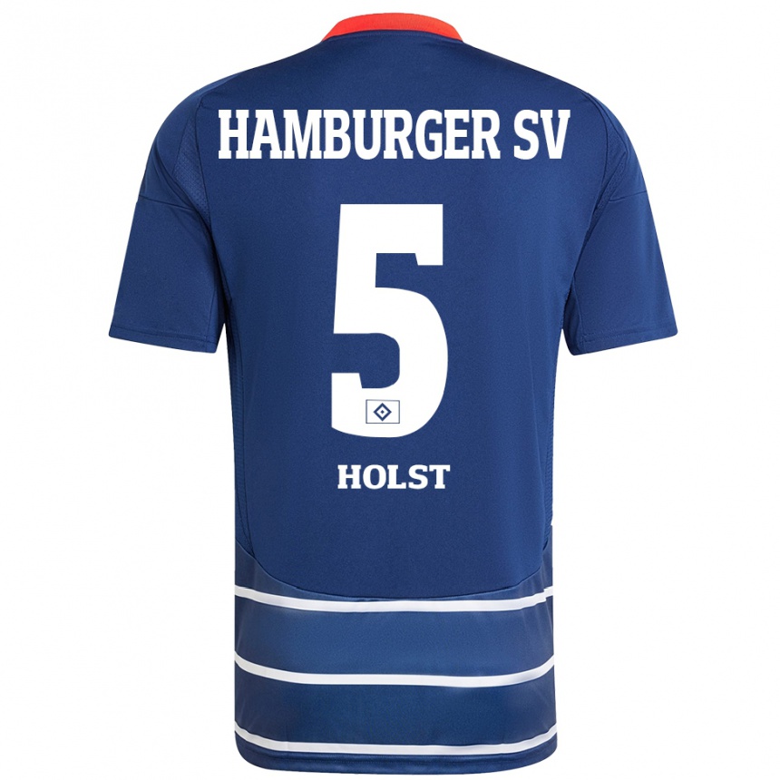 Men Football Evelyn Holst #5 Dark Blue Away Jersey 2024/25 T-Shirt Nz