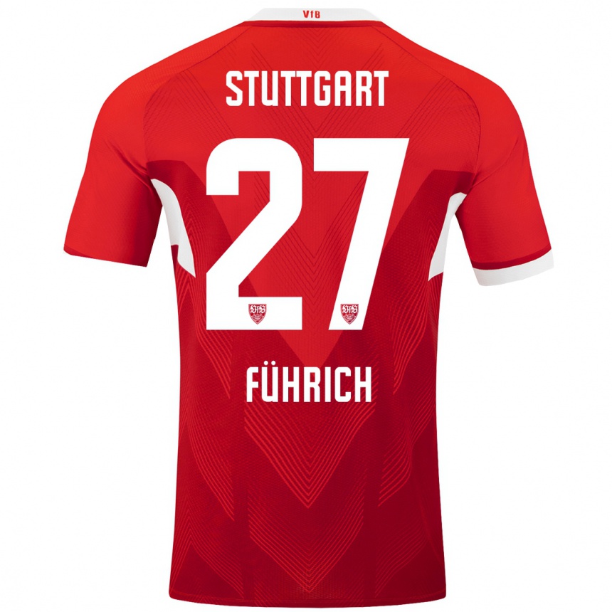 Men Football Chris Führich #27 Red White Away Jersey 2024/25 T-Shirt Nz