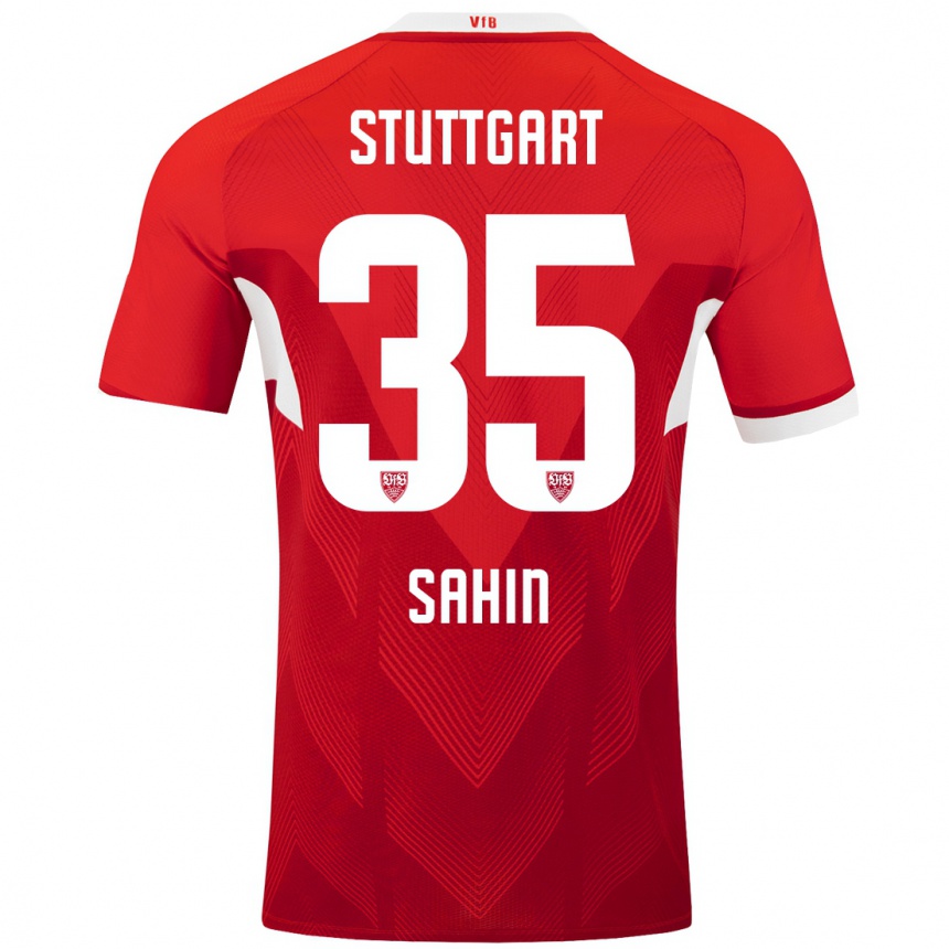 Men Football Mehmet Sahin #35 Red White Away Jersey 2024/25 T-Shirt Nz