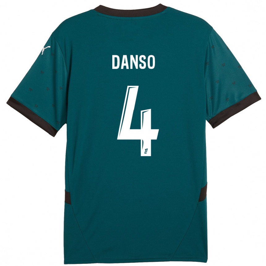 Men Football Kevin Danso #4 Dark Green Away Jersey 2024/25 T-Shirt Nz