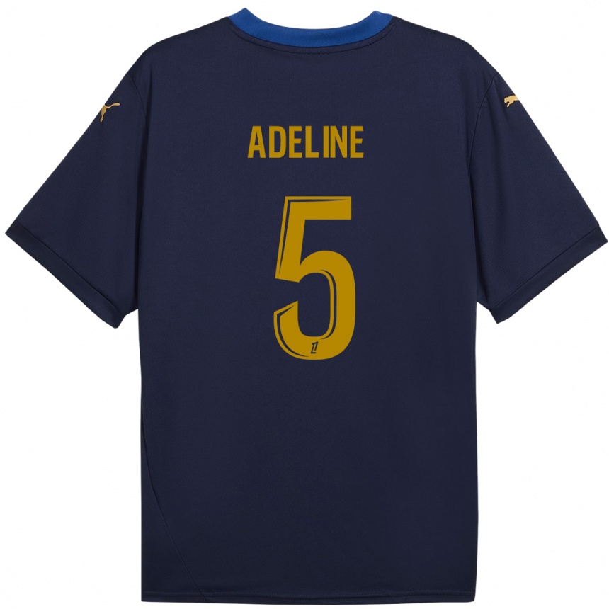 Men Football Martin Adeline #5 Navy Gold Away Jersey 2024/25 T-Shirt Nz