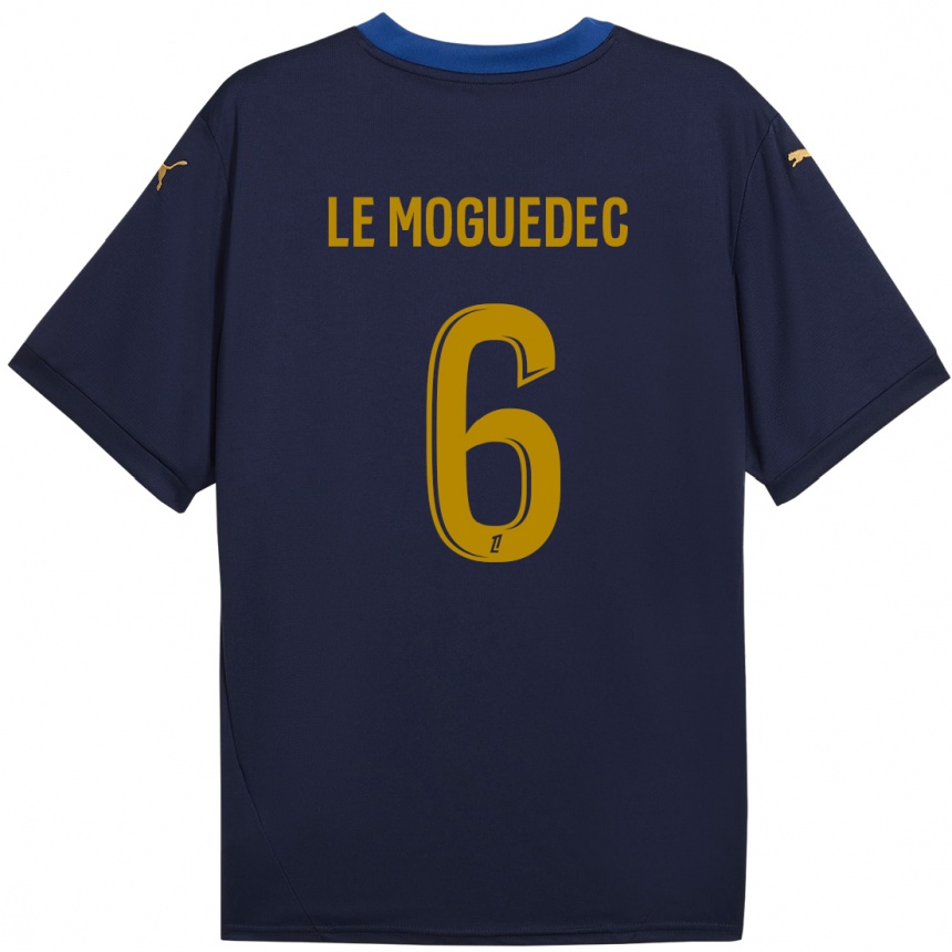 Men Football Anaële Le Moguédec #6 Navy Gold Away Jersey 2024/25 T-Shirt Nz