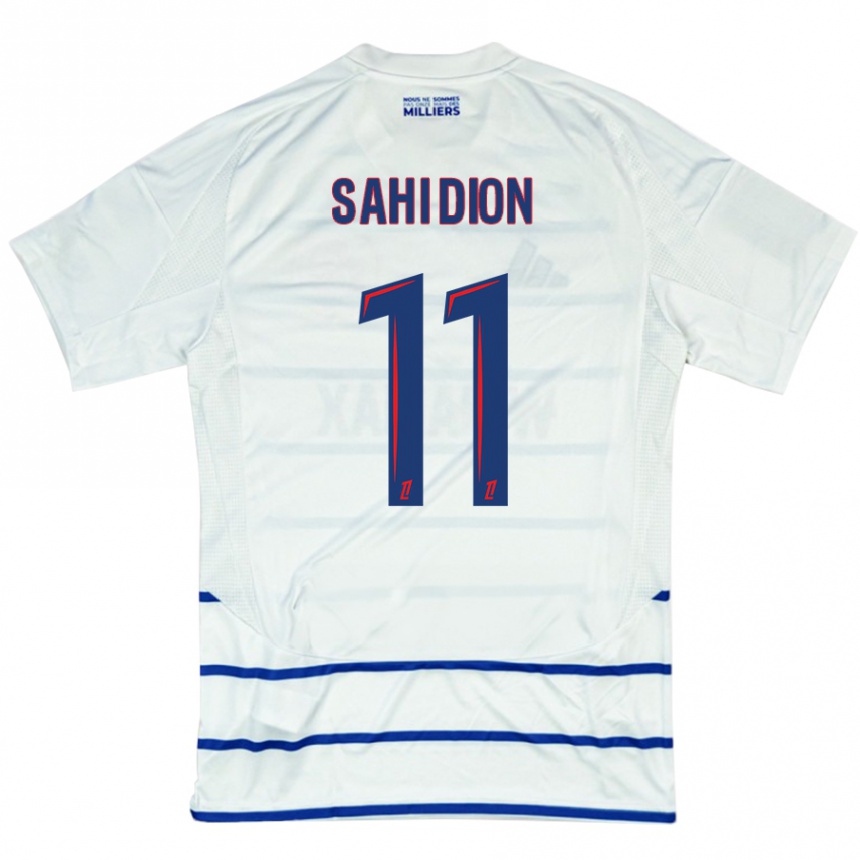 Men Football Moïse Sahi Dion #11 White Blue Away Jersey 2024/25 T-Shirt Nz