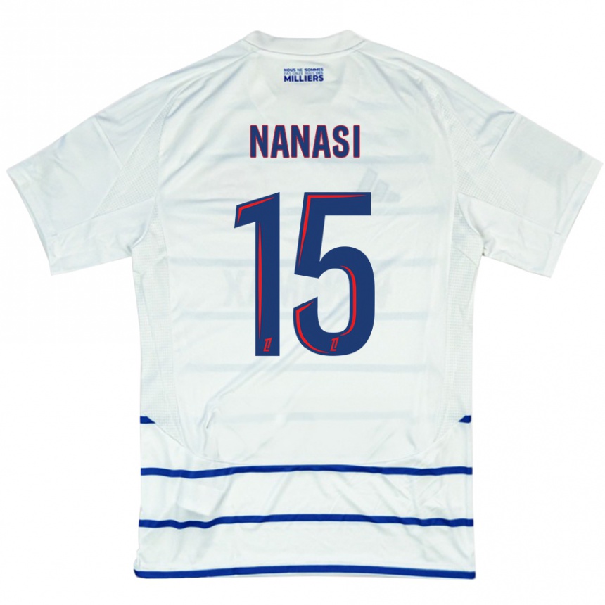 Men Football Sebastian Nanasi #15 White Blue Away Jersey 2024/25 T-Shirt Nz