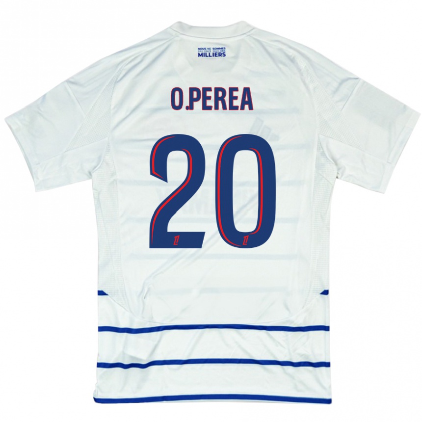 Men Football Óscar Perea #20 White Blue Away Jersey 2024/25 T-Shirt Nz