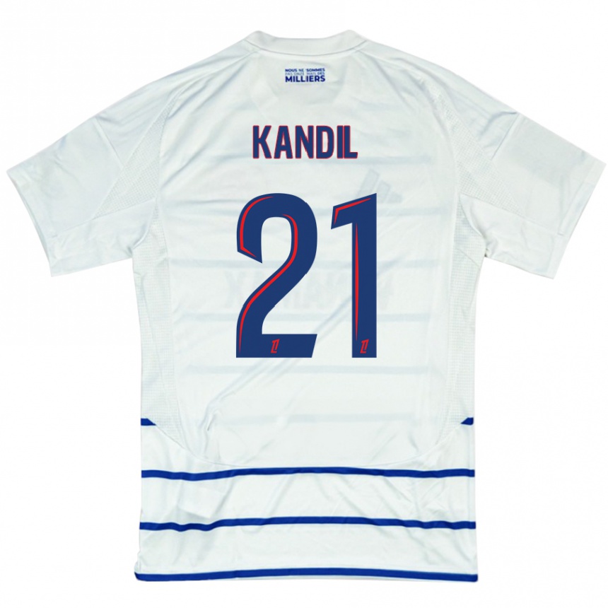 Men Football Nordine Kandil #21 White Blue Away Jersey 2024/25 T-Shirt Nz