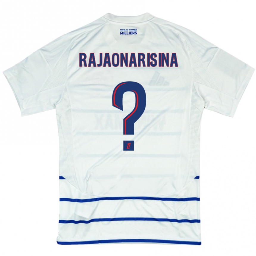 Men Football Noah Rajaonarisina #0 White Blue Away Jersey 2024/25 T-Shirt Nz