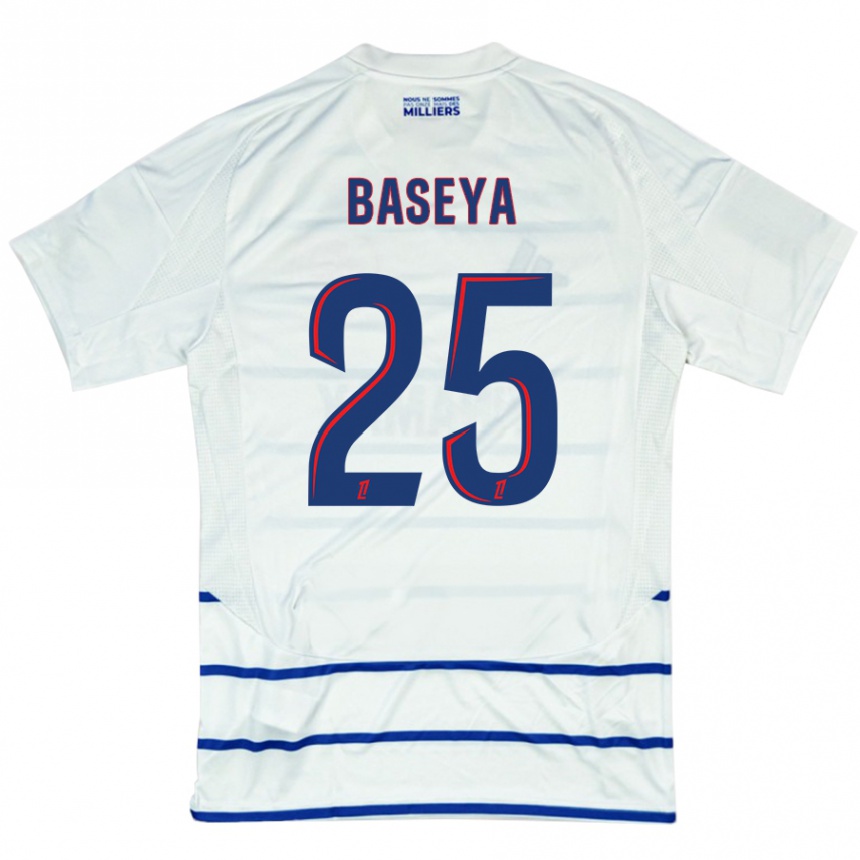 Men Football Steven Baseya #25 White Blue Away Jersey 2024/25 T-Shirt Nz