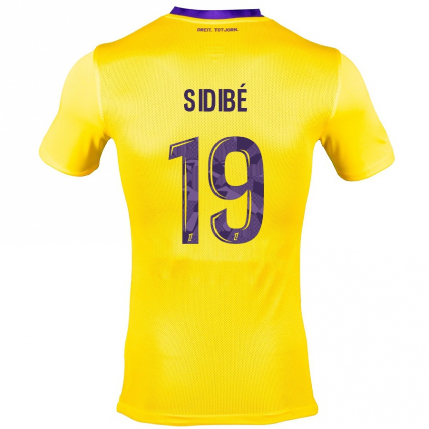 Men Football Djibril Sidibé #19 Yellow Purple Away Jersey 2024/25 T-Shirt Nz