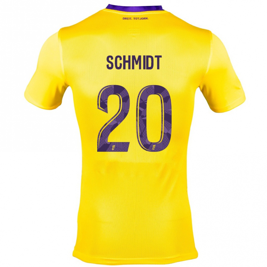 Men Football Niklas Schmidt #20 Yellow Purple Away Jersey 2024/25 T-Shirt Nz