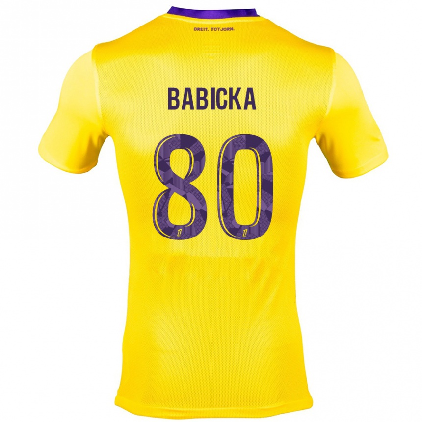 Men Football Shavy Babicka #80 Yellow Purple Away Jersey 2024/25 T-Shirt Nz