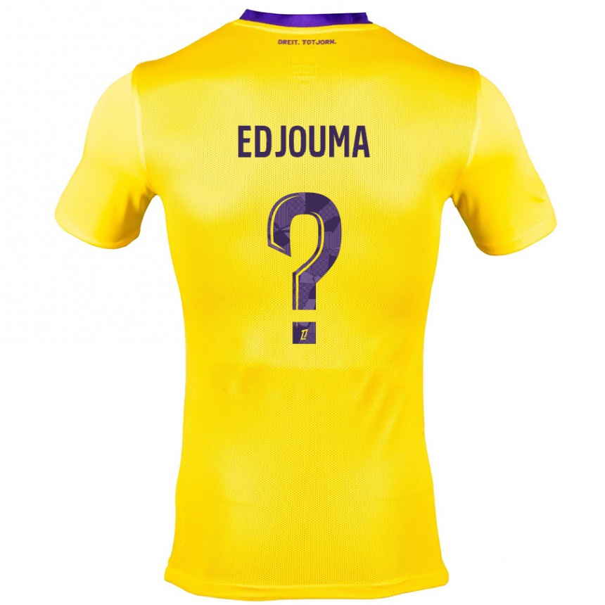 Men Football Noah Edjouma #0 Yellow Purple Away Jersey 2024/25 T-Shirt Nz