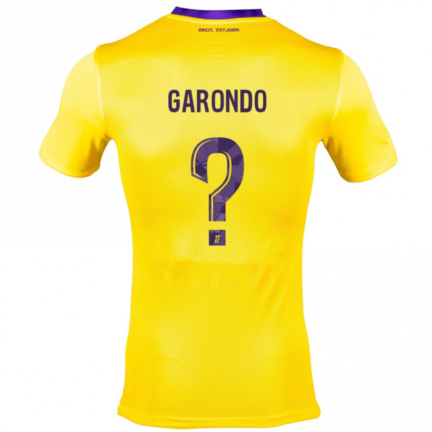 Men Football Thibaud Garondo #0 Yellow Purple Away Jersey 2024/25 T-Shirt Nz