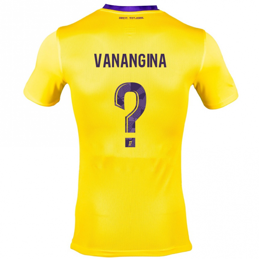 Men Football Mechack Niombo Vanangina #0 Yellow Purple Away Jersey 2024/25 T-Shirt Nz