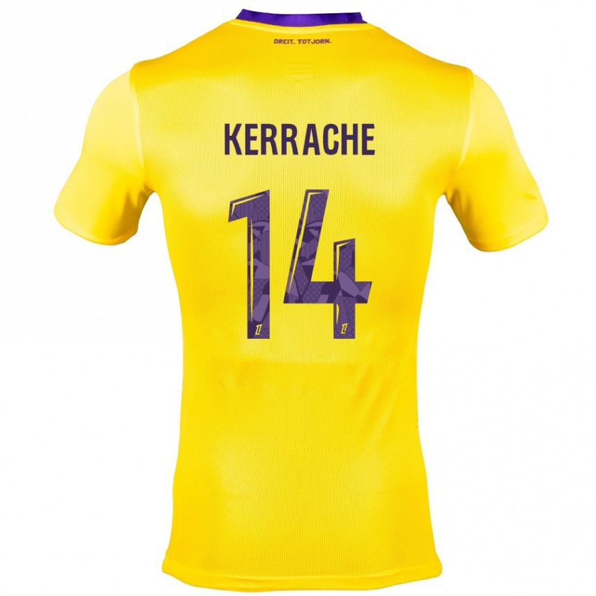 Men Football Marina Kerrache #14 Yellow Purple Away Jersey 2024/25 T-Shirt Nz