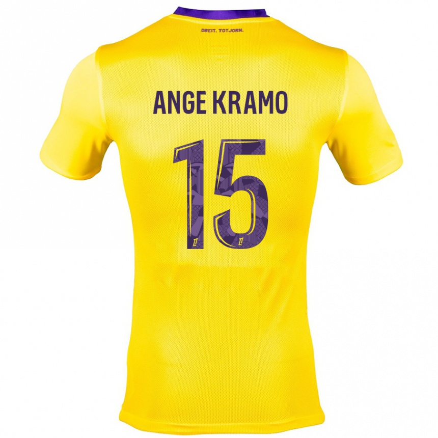 Men Football Marie Ange Kramo #15 Yellow Purple Away Jersey 2024/25 T-Shirt Nz