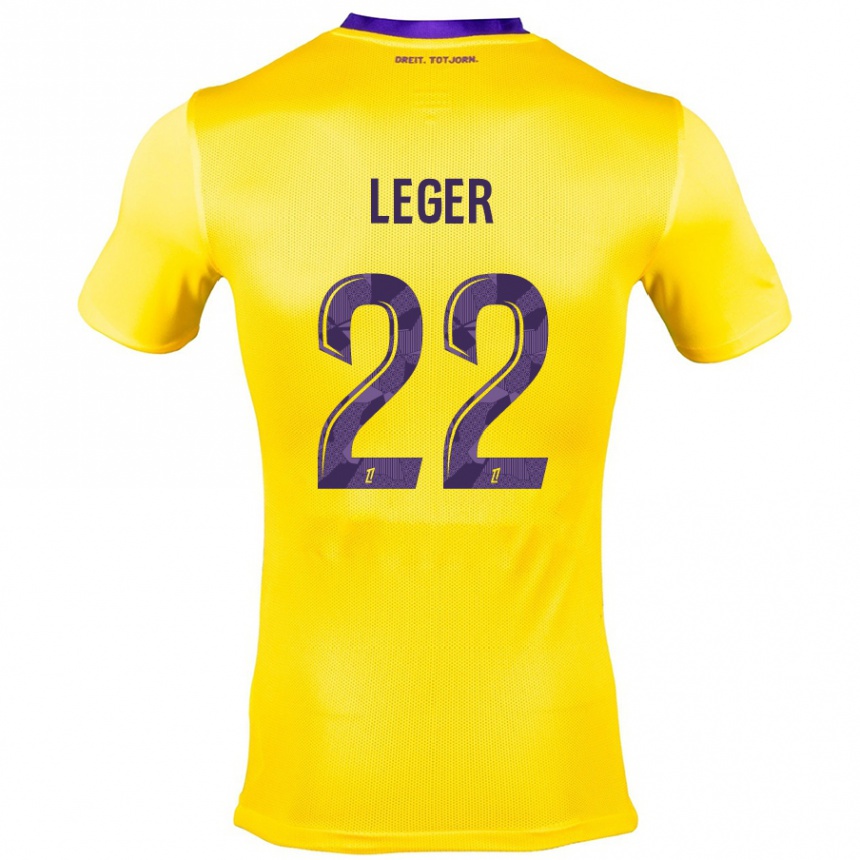 Men Football Christelle Léger #22 Yellow Purple Away Jersey 2024/25 T-Shirt Nz