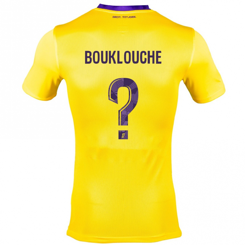 Men Football Kelyan Bouklouche #0 Yellow Purple Away Jersey 2024/25 T-Shirt Nz