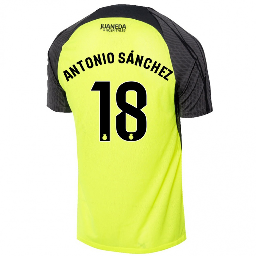 Men Football Antonio Sánchez #18 Fluorescent Green Black Away Jersey 2024/25 T-Shirt Nz