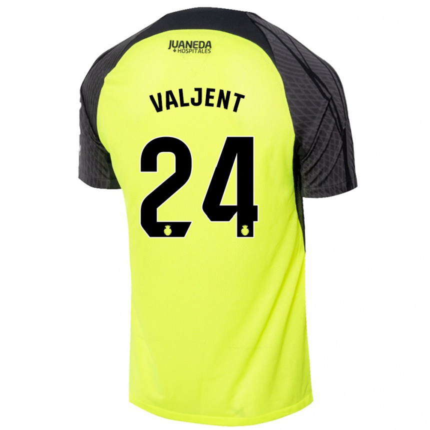 Men Football Martin Valjent #24 Fluorescent Green Black Away Jersey 2024/25 T-Shirt Nz