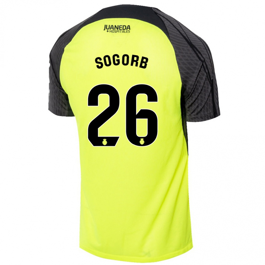 Men Football Carles Sogorb #26 Fluorescent Green Black Away Jersey 2024/25 T-Shirt Nz