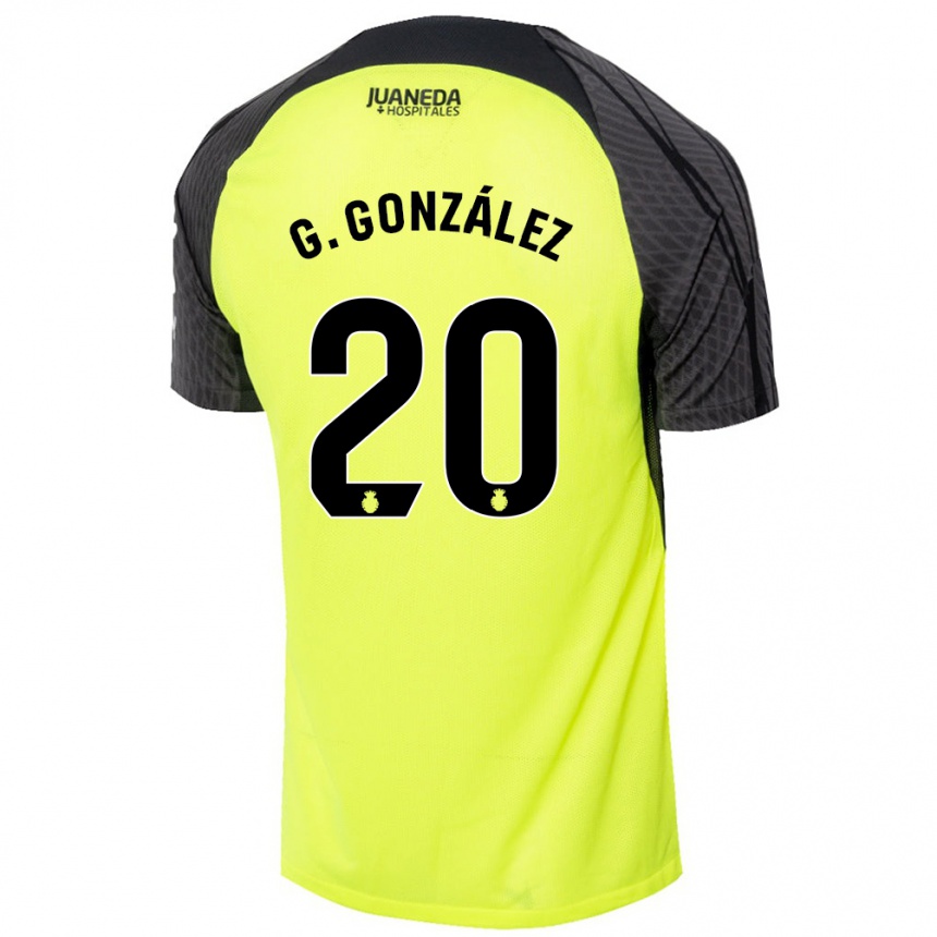 Men Football Giovanni González #20 Fluorescent Green Black Away Jersey 2024/25 T-Shirt Nz