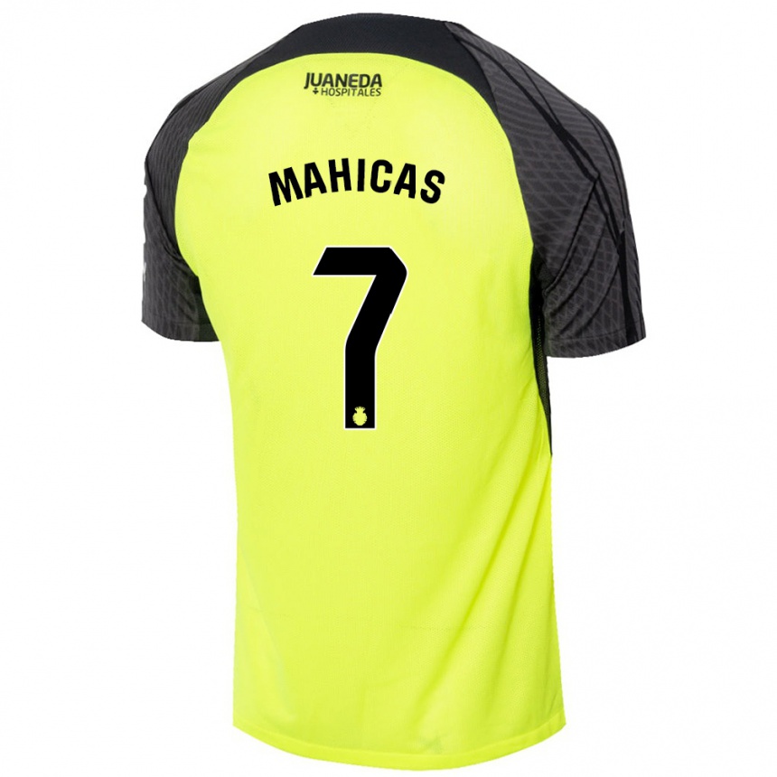 Men Football Julián Mahicas #7 Fluorescent Green Black Away Jersey 2024/25 T-Shirt Nz