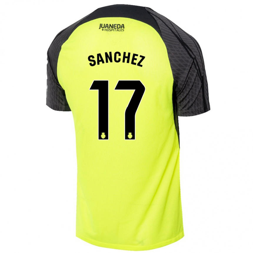 Men Football Avelino Sánchez #17 Fluorescent Green Black Away Jersey 2024/25 T-Shirt Nz