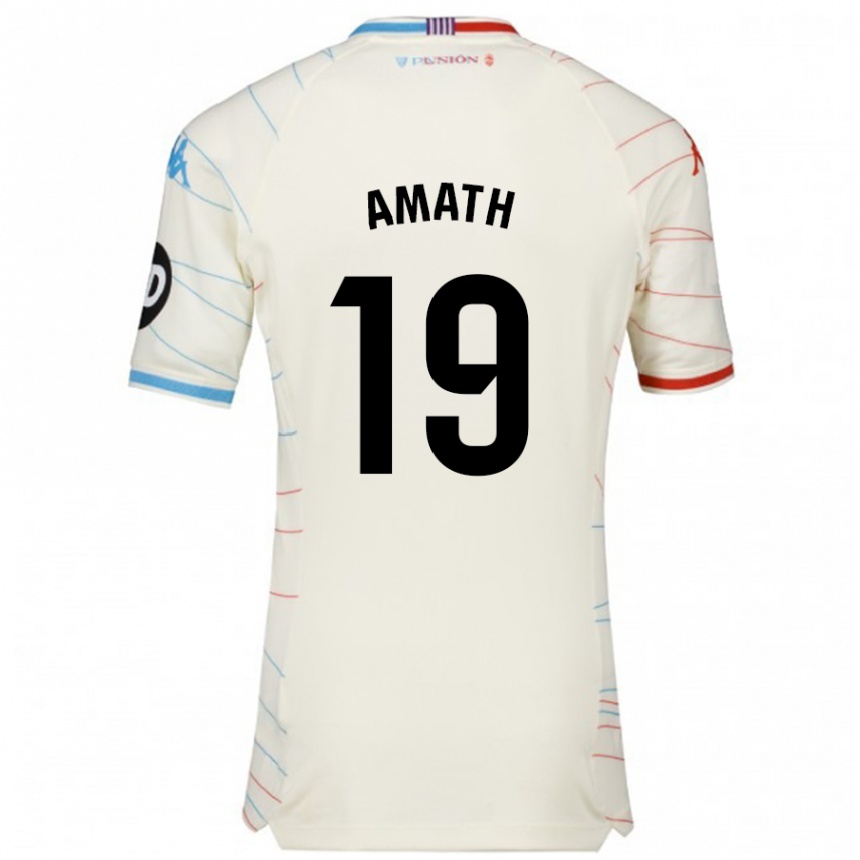 Men Football Amath Ndiaye #19 White Red Blue Away Jersey 2024/25 T-Shirt Nz