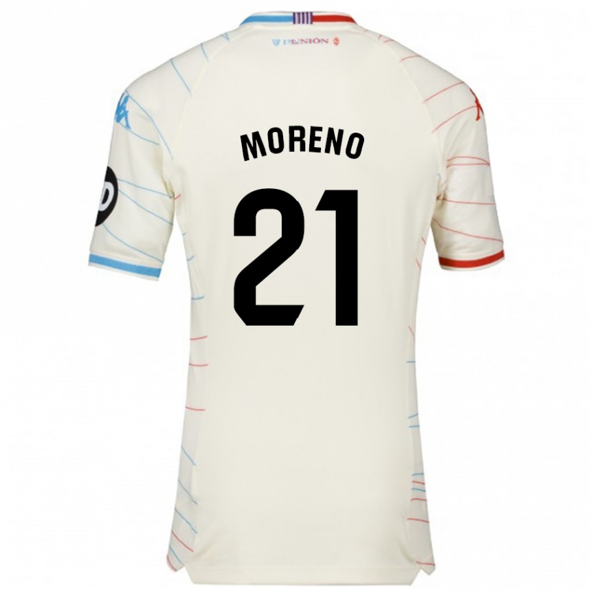 Men Football Xavi Moreno #21 White Red Blue Away Jersey 2024/25 T-Shirt Nz