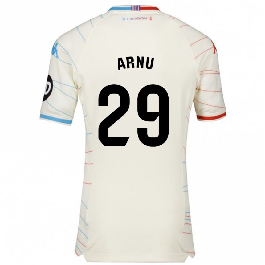 Men Football Adrián Arnu #29 White Red Blue Away Jersey 2024/25 T-Shirt Nz