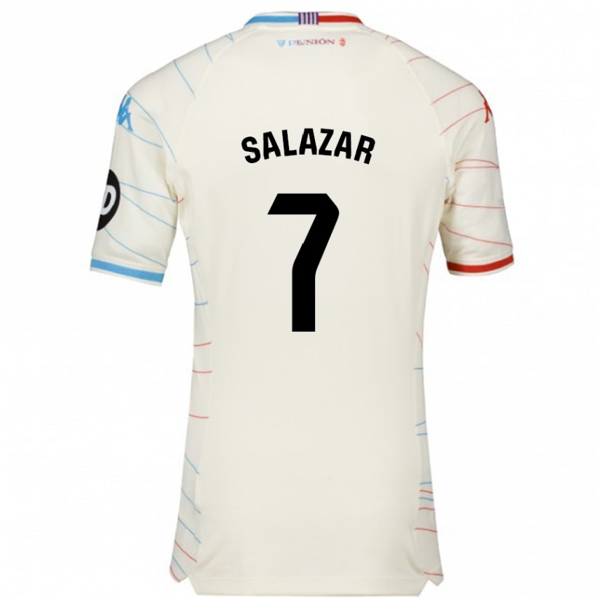 Men Football Israel Salazar #7 White Red Blue Away Jersey 2024/25 T-Shirt Nz