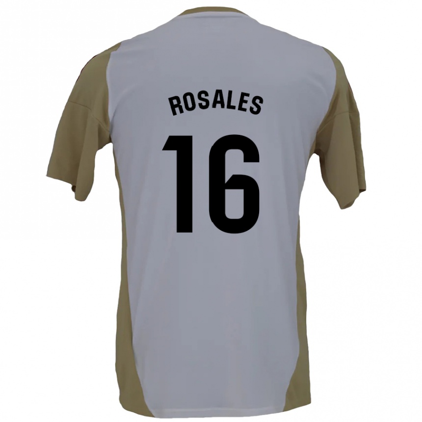 Men Football Diego Rosales #16 Brown White Away Jersey 2024/25 T-Shirt Nz