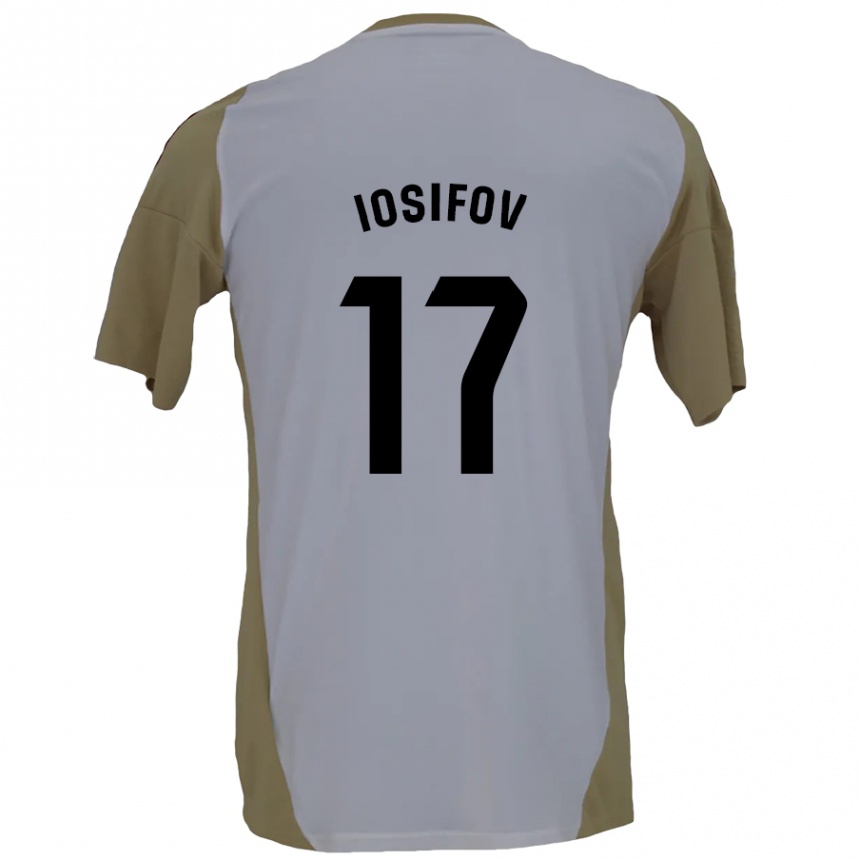 Men Football Nikita Iosifov #17 Brown White Away Jersey 2024/25 T-Shirt Nz