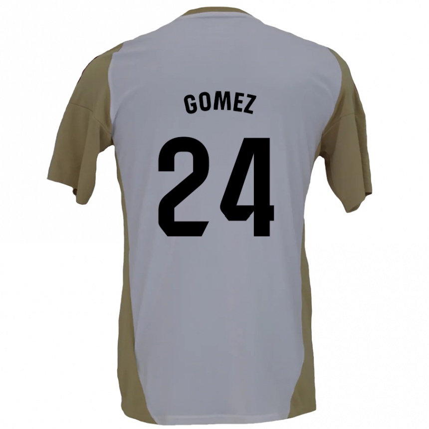 Men Football Jonathan Gómez #24 Brown White Away Jersey 2024/25 T-Shirt Nz