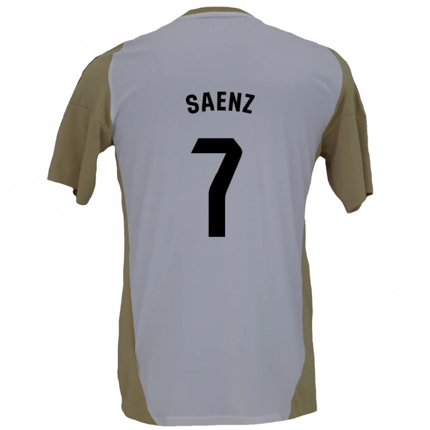 Men Football Raúl Sáenz #7 Brown White Away Jersey 2024/25 T-Shirt Nz