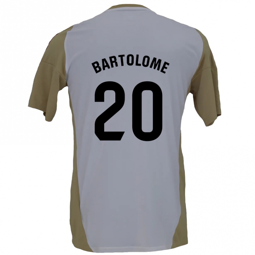 Men Football Diego Bartolomé #20 Brown White Away Jersey 2024/25 T-Shirt Nz