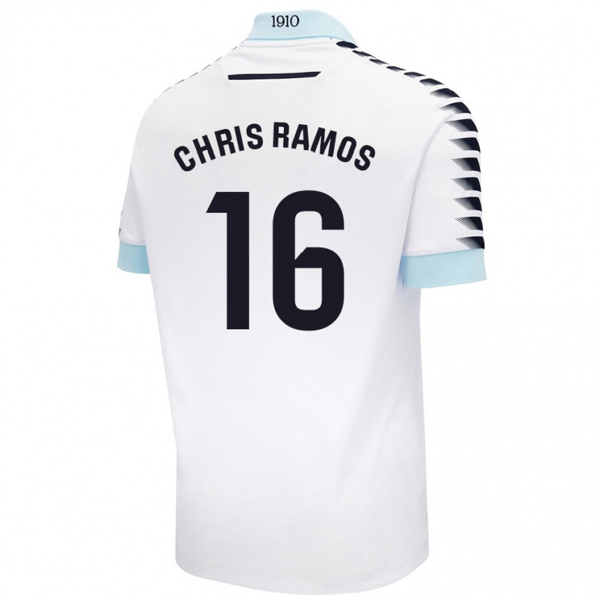 Men Football Chris Ramos #16 White Blue Away Jersey 2024/25 T-Shirt Nz