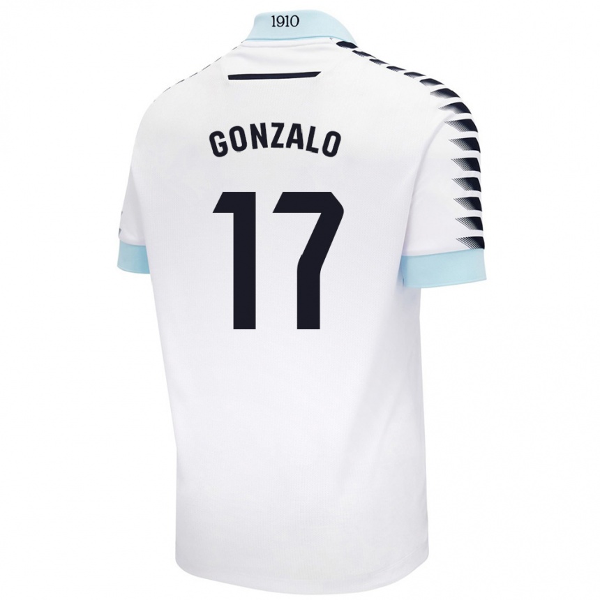 Men Football Gonzalo Escalante #17 White Blue Away Jersey 2024/25 T-Shirt Nz