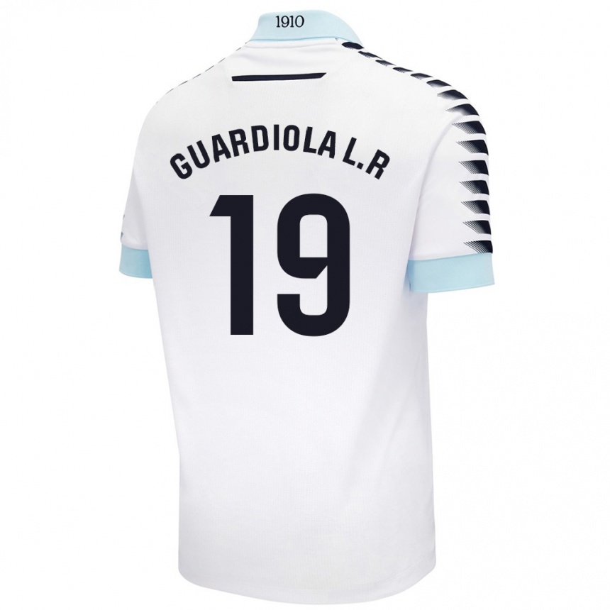 Men Football Sergi Guardiola #19 White Blue Away Jersey 2024/25 T-Shirt Nz