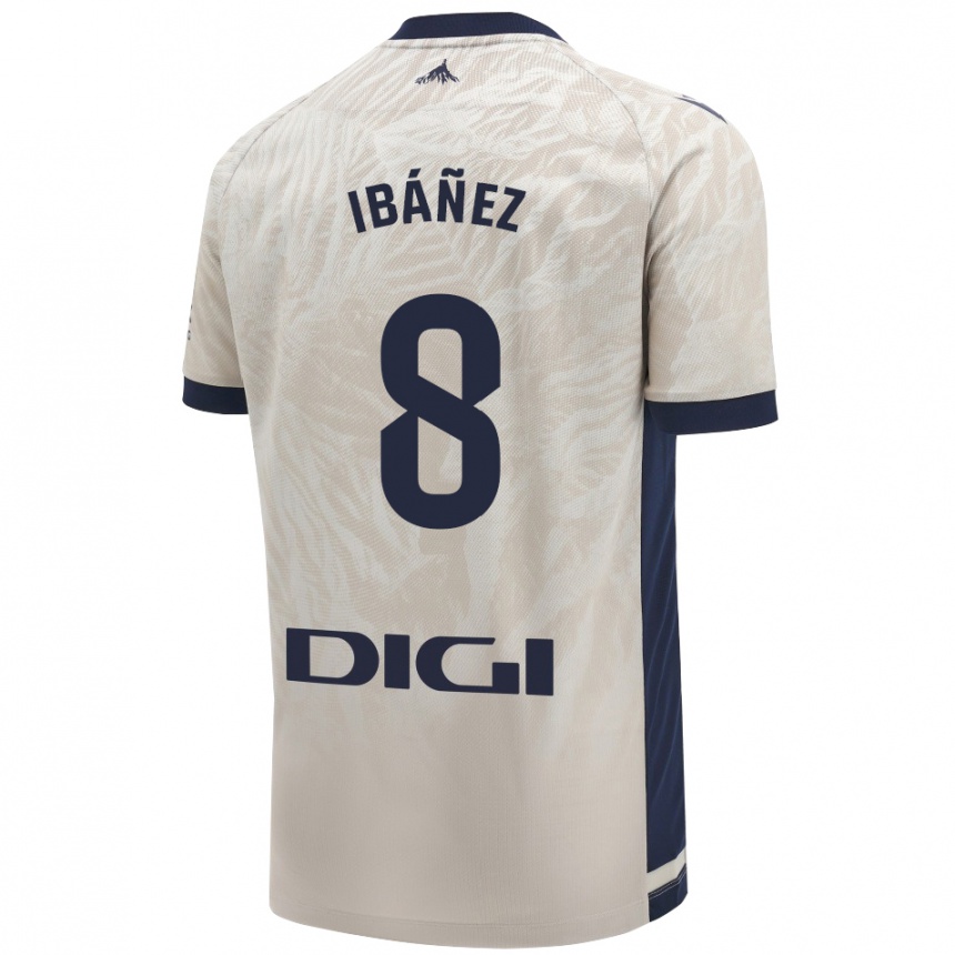 Men Football Pablo Ibáñez #8 Light Gray Away Jersey 2024/25 T-Shirt Nz