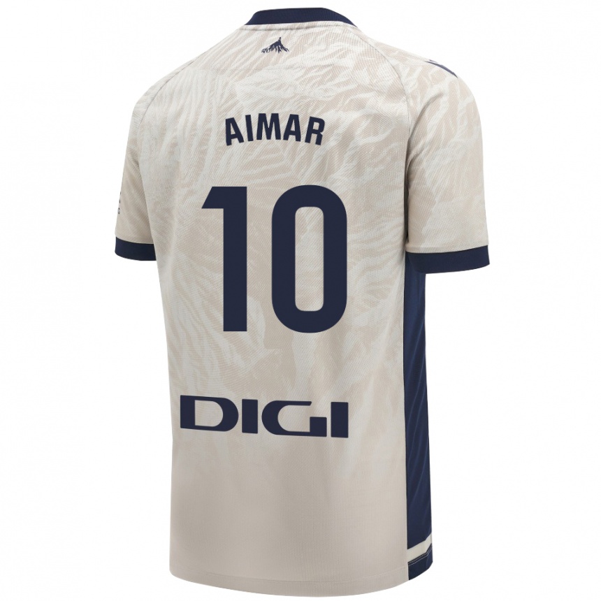 Men Football Aimar Oroz #10 Light Gray Away Jersey 2024/25 T-Shirt Nz