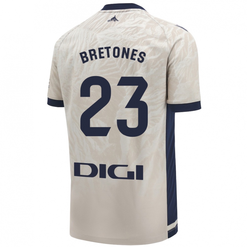 Men Football Abel Bretones #23 Light Gray Away Jersey 2024/25 T-Shirt Nz