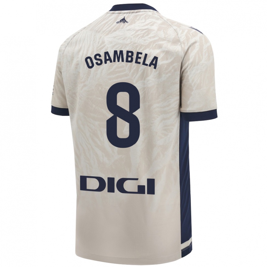 Men Football Asier Osambela #8 Light Gray Away Jersey 2024/25 T-Shirt Nz