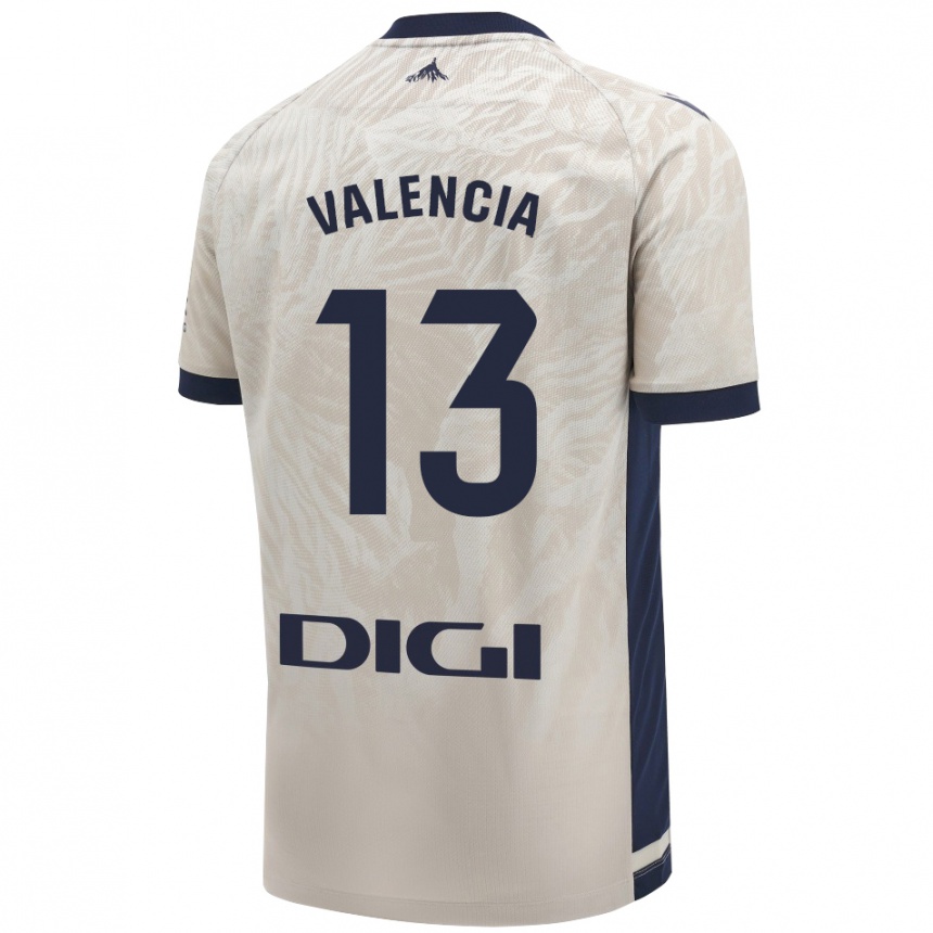 Men Football Pablo Valencia #13 Light Gray Away Jersey 2024/25 T-Shirt Nz