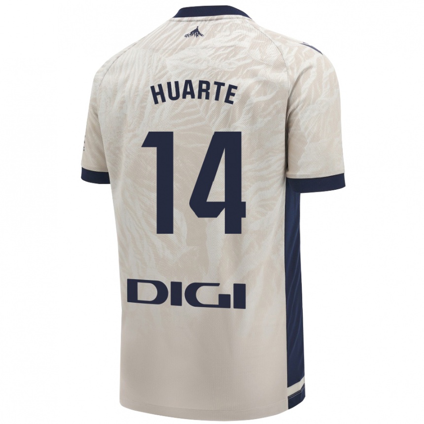 Men Football Xabi Huarte #14 Light Gray Away Jersey 2024/25 T-Shirt Nz