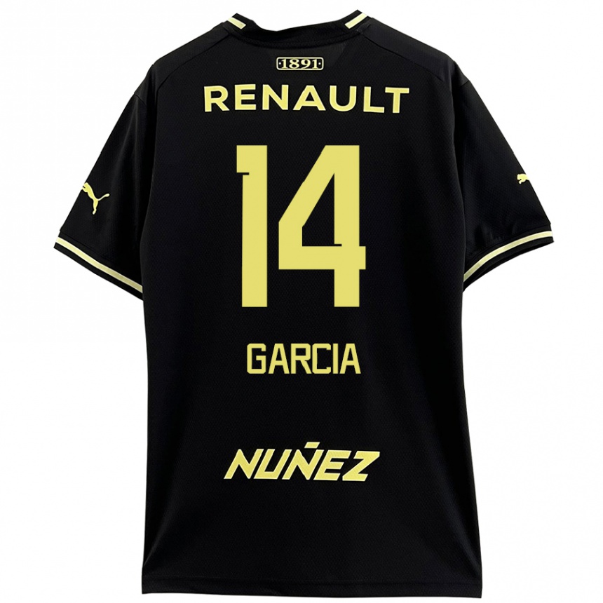 Men Football Damián García #14 Black Yellow Away Jersey 2024/25 T-Shirt Nz